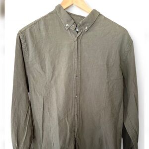 Zara Men's Olive Lightweight Shirt Jacket